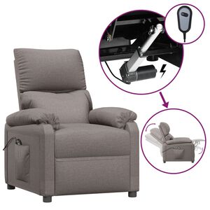 vidaXL Elektrisk reclinerf&aring;t&ouml;lj taupe tyg