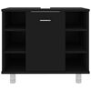 vidaXL Badrumsmöbler 4 delar svart spånskiva