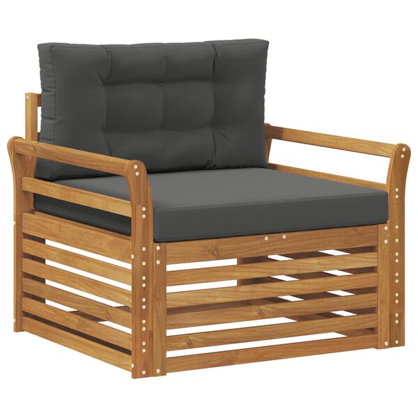 vidaXL Utomhussoffset Massivt akaciatr&auml; och polyester Naturf&auml;rg