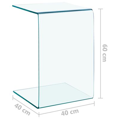 vidaXL Sidobord 40x40x60 cm härdat glas