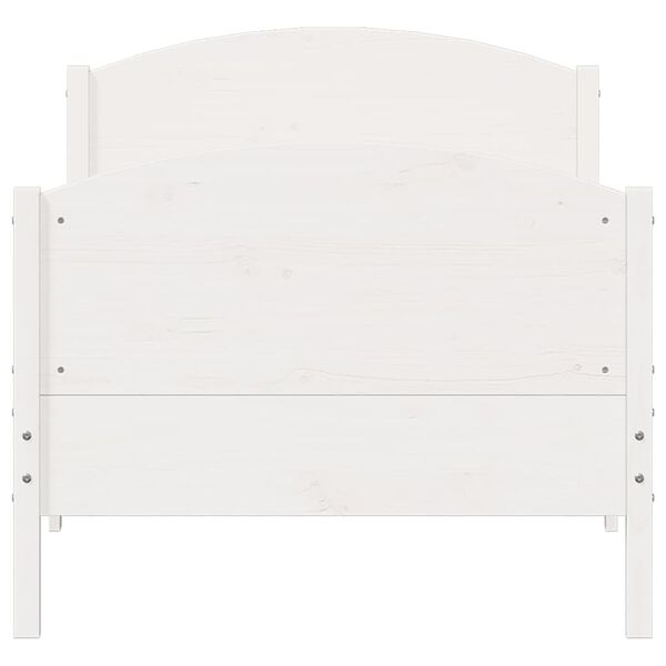 vidaXL S&auml;ngram utan madrass vit 90x200 cm massiv furu