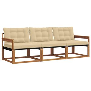 vidaXL Utomhussoffset 3 st Naturlig och Beige