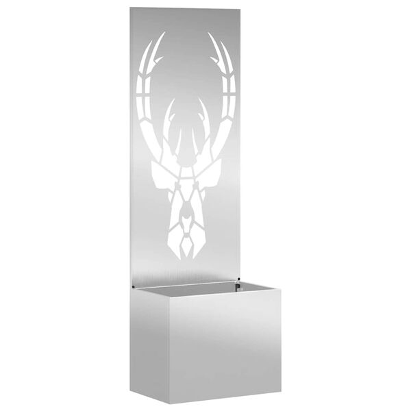 vidaXL Tr&auml;dg&aring;rds integritetssk&auml;rm Silver 50 x 140 cm Galvaniserat st&aring;l