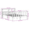vidaXL Sängram utan madrass vit 150x200 cm massiv furu