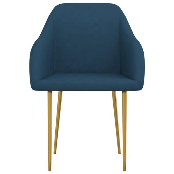 vidaXL Matstolar 2 st bl&aring; sammet