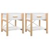 vidaXL S&auml;ngbord 2 st vit 42x38x45 cm konstruerat tr&auml;