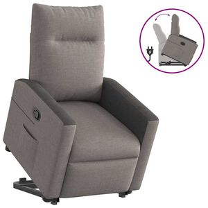 vidaXL Reclinerf&aring;t&ouml;lj med uppresningshj&auml;lp taupe tyg
