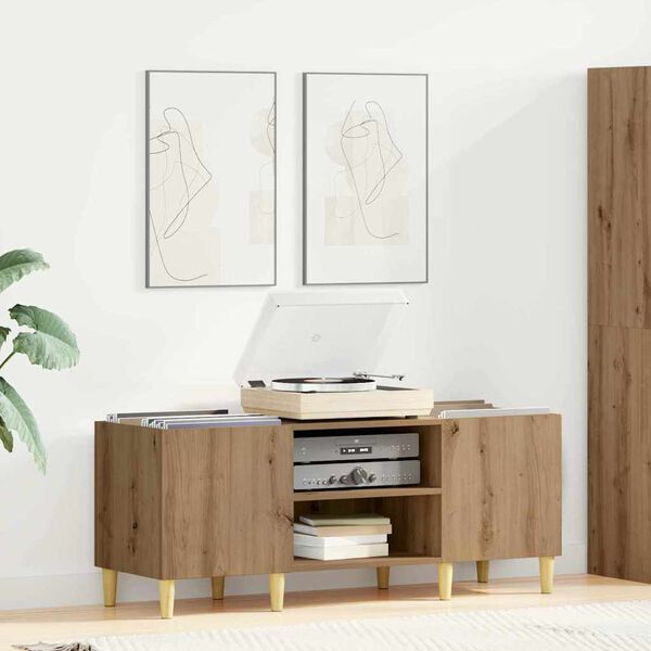 vidaXL Skivsk&aring;p Artisan Ek 121 x 38 x 48 cm Konstruerat tr&auml;