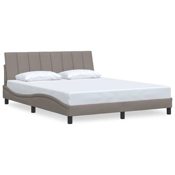 vidaXL Bed Frame without Mattress "Hanko" Taupe 160x200 cm Fabric