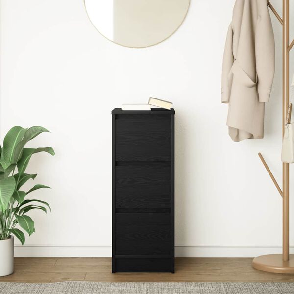 vidaXL Sk&auml;nk svart ek 29,5x34x76 cm konstruerat tr&auml;