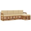 vidaXL Utomhussoffset 5 st Naturlig och Beige