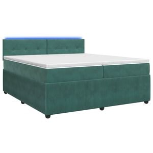 vidaXL Kontinentals&auml;ng med madrass M&ouml;rkgr&ouml;n 200 x 200 cm Sammet