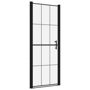 vidaXL Duschd&ouml;rr h&auml;rdat glas 91x195 cm svart