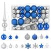 vidaXL Julbollset 111 st Bl&aring; och silver 6 cm Polystyren