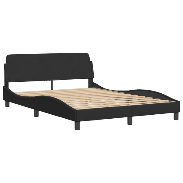 vidaXL Bed with Mattress "Hanko" Black 140x200 cm Velvet