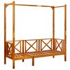vidaXL Tr&auml;dg&aring;rdsb&auml;nk med baldakin och fotpallar massivt akaciatr&auml;