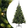 vidaXL Konstgjort F&auml;llbart Jultr&auml;d 150 LEDs Gr&ouml;n 150 cm PVC och PE
