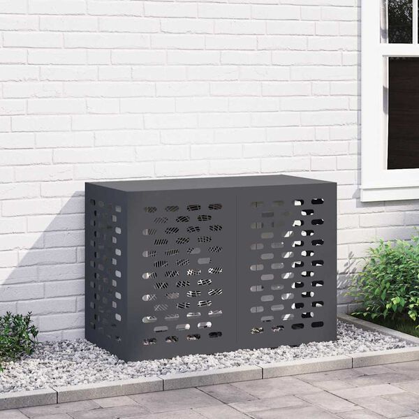 vidaXL Täckning för Luftkonditionering Antracit 100 x 50 x 70 cm Stål