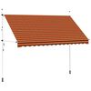 vidaXL Markis manuellt inf&auml;llbar 350 cm orange och brun