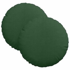 vidaXL Sittkuddar 2 st Kordread tyg M&ouml;rkgr&ouml;n &Oslash;30 x 13 cm
