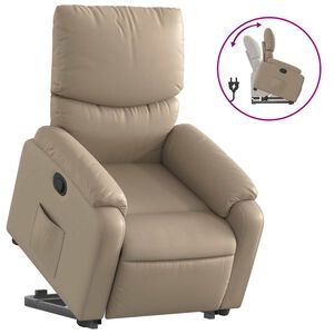 vidaXL Reclinerf&aring;t&ouml;lj med uppresningshj&auml;lp cappuccino konstl&auml;der