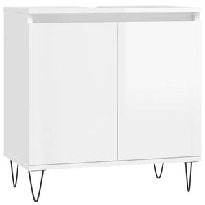 vidaXL Badrumssk&aring;p vit h&ouml;gglans 58x33x60 cm konstruerat tr&auml;