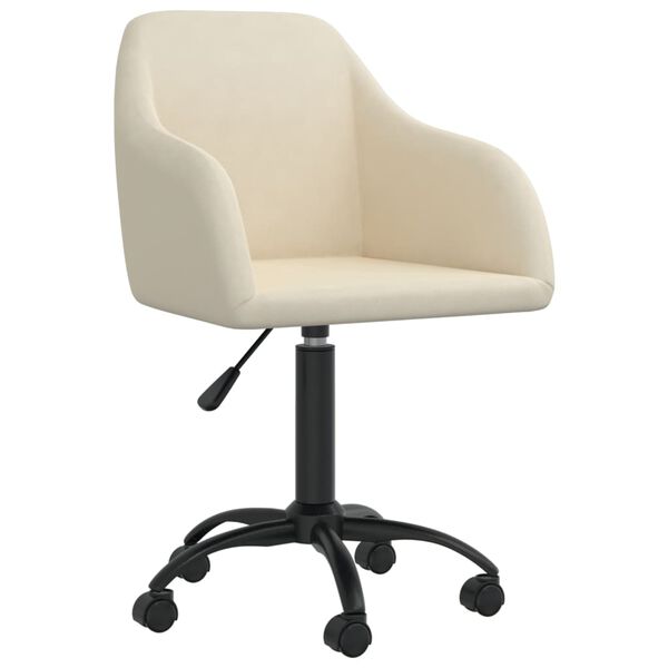 vidaXL Snurrbara matstolar 6 st gr&auml;ddvit sammet