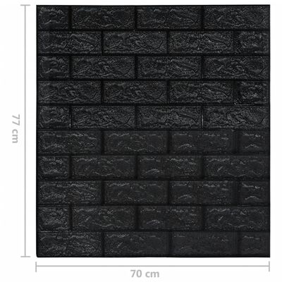 vidaXL 3D-tapet tegel självhäftande 20 delar svart