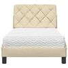 vidaXL Bed with Mattress Cream 80x200 cm Fabric