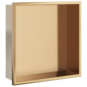vidaXL Duschnisch borstad guld 32x32x9 cm rostfritt st&aring;l