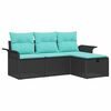 vidaXL Tr&auml;dg&aring;rdsoffset 4 st Poly rattan