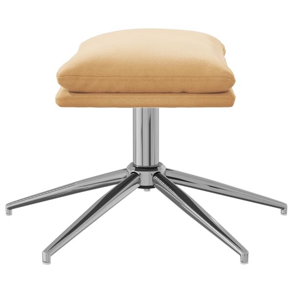 vidaXL Fotpall gräddvit 60x60x35 cm mikrofibertyg