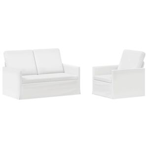 vidaXL Soffset 2 st Vit Tyg