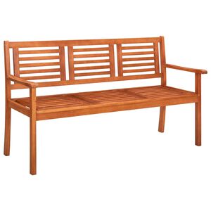 vidaXL Tr&auml;dg&aring;rdsb&auml;nk 3-sits 150 cm massivt eukalyptustr&auml;