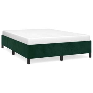vidaXL S&auml;ngram utan madrass m&ouml;rkgr&ouml;n 140x190 cm sammet