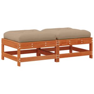 vidaXL Tr&auml;dg&aring;rdsfotpall Massivt furu VaxBrun