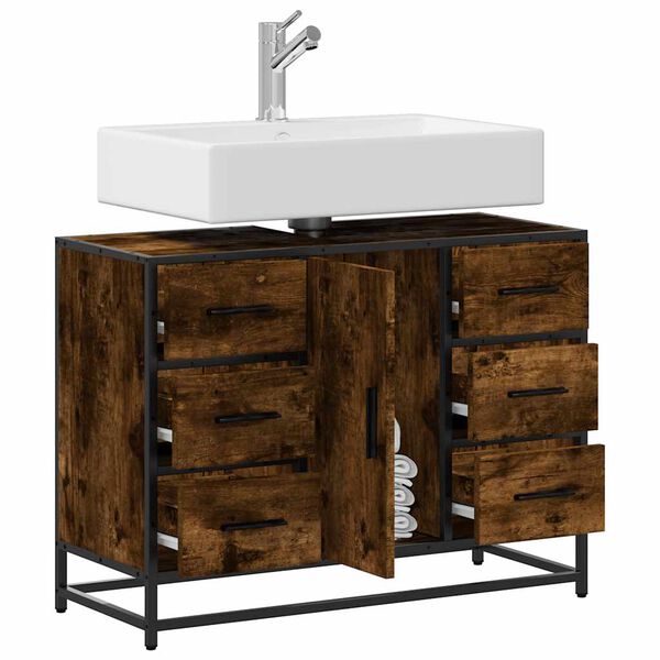 vidaXL Tv&auml;ttst&auml;llssk&aring;p r&ouml;kf&auml;rgad ek 80x33x60 cm konstruerat tr&auml;