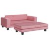 vidaXL Barnsoffa med fotpall rosa 100x50x30 cm sammet