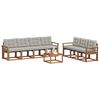 vidaXL Utomhussoffset med kudde 8 pcs Naturlig och Ljus Gr&aring;