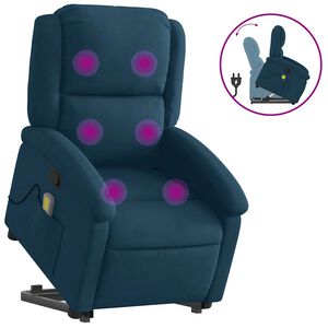 vidaXL Massagef&aring;t&ouml;lj med uppresningshj&auml;lp Bl&aring; sammet
