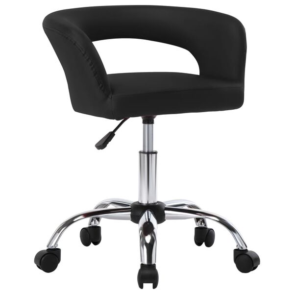 vidaXL Matstolar 2 st svart konstl&auml;der