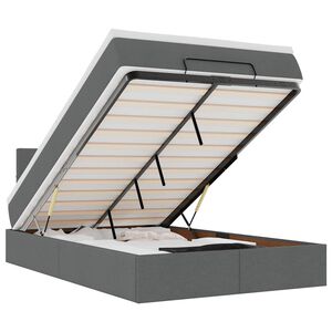 vidaXL Ottoman s&auml;ng med madrass m&ouml;rkgr&aring; 120x190 cm tyg