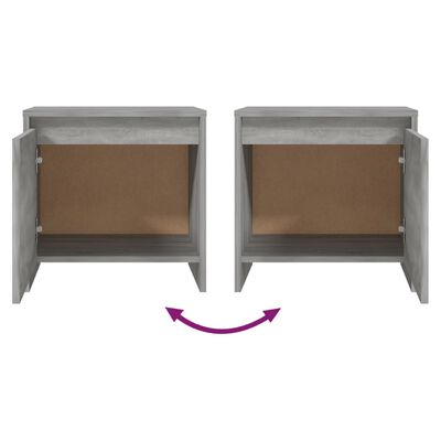 vidaXL Sängbord 2 st grå sonoma 45x34,5x44,5 cm spånskiva