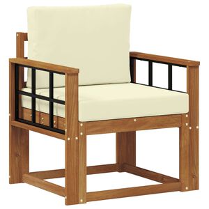 vidaXL Utomhussoffa Massivt akaciatr&auml; och polyester Naturf&auml;rg