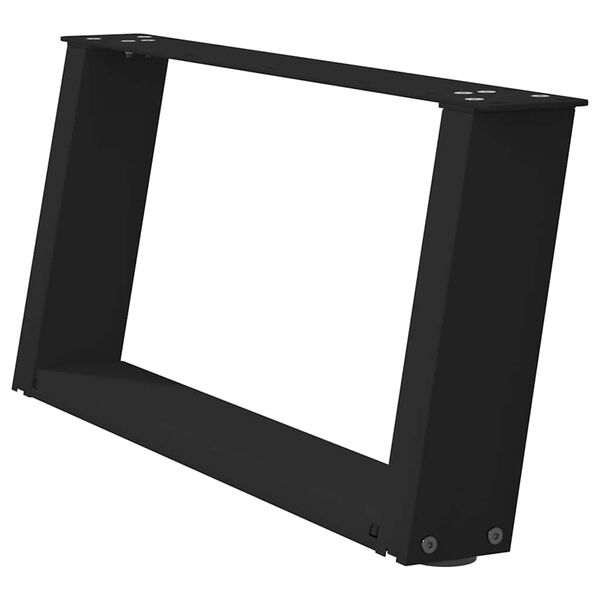 vidaXL Soffbordsben U-formade 2 st svarta 60x(30-31) cm stål