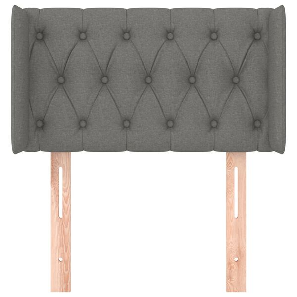 vidaXL S&auml;nggavel med kanter m&ouml;rkgr&aring; 83x16x78/88 cm tyg