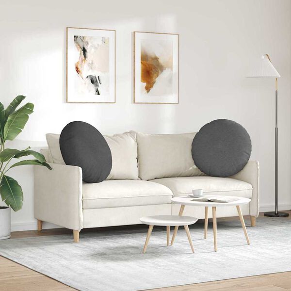 vidaXL Sittkuddar 2 pcs Mörkgrå Ø 60 cm Kordread tyg