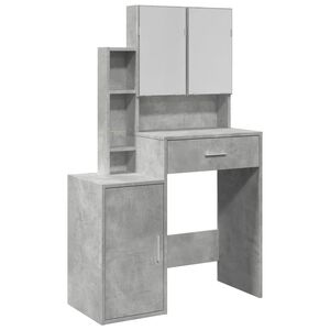 vidaXL Sminkbord med sk&aring;p betonggr&aring; 80x35x132 cm