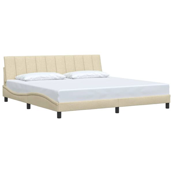 vidaXL Bed Frame without Mattress "Hanko" Cream 200x200 cm Fabric