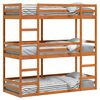vidaXL V&aring;ningss&auml;ng 3 v&aring;ningar vaxad brun 75x190 cm massiv furu